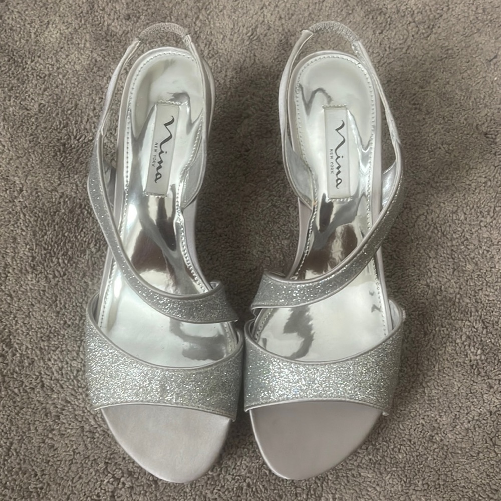 Nina silver heels